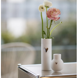 Vase l Mini kugle vase l Hjerte l H9 cm l Rder l 