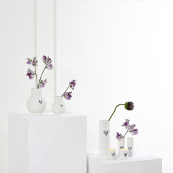 Vase l Mini kugle vase l Hjerte l H9 cm l Rder l 
