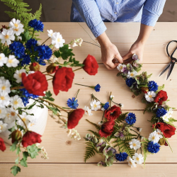 Blklint l Bl l Kunstige blomster l Evigheds blomst l 50cm l MrPlant l 