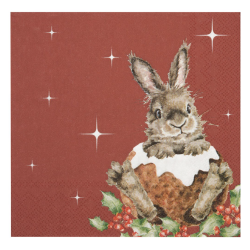 Servietter | Wrendale |Rabbit Merry Little Christmas