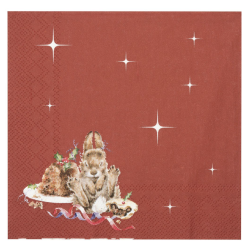 Servietter | Wrendale |Rabbit Merry Little Christmas