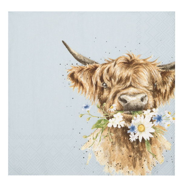 Servietter | Wrendale | Daisy Coo' Highland Cow