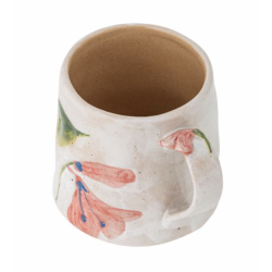 Krus i stent�j med lyser�d blomstermotiv fra Bloomingville