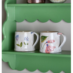 Krus i stent�j med lyser�d blomstermotiv fra Bloomingville