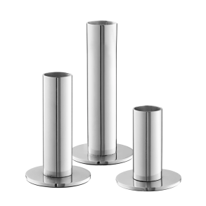 Lysestage s�t m. 3 stk | S�lvfarvet