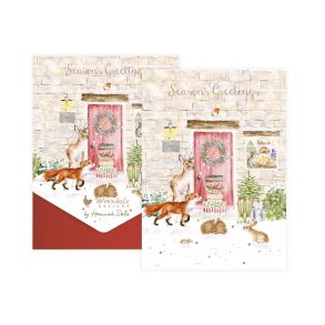 Julekort I ske med 8 stk + konvelutter I Christmas Cottage