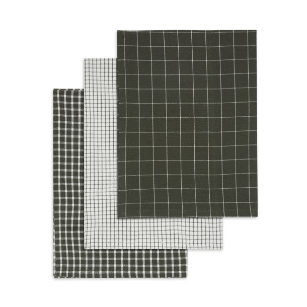 Viskestykker i genbrugsbomuld | 3 stk. pr pakke | Army Green | Engholm