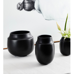 AYA pot/vase, sand finish, Black, D17 x H14 cm