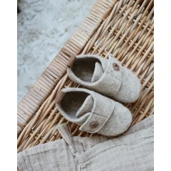 Hjemmesko i uldfilt til b�rn | Beige 