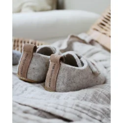 Hjemmesko i uldfilt til b�rn | Beige 