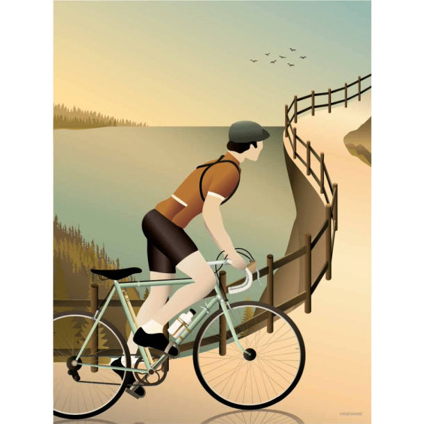 Vissevasse, CYCLING IN THE HILLS  plakat, 30x40cm