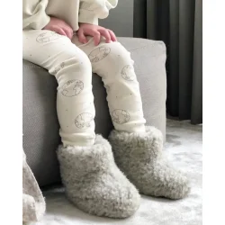 Lysegr� b�rne hjemmesko i uld 