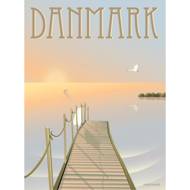 Vissevasse, Danmark Badebroen  plakat, 30x40cm
