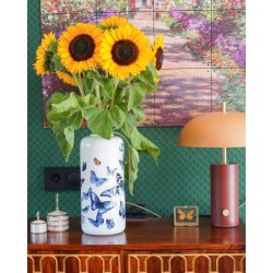 Vase med sommerfugle motiv fra Heinen Delfts Blauw